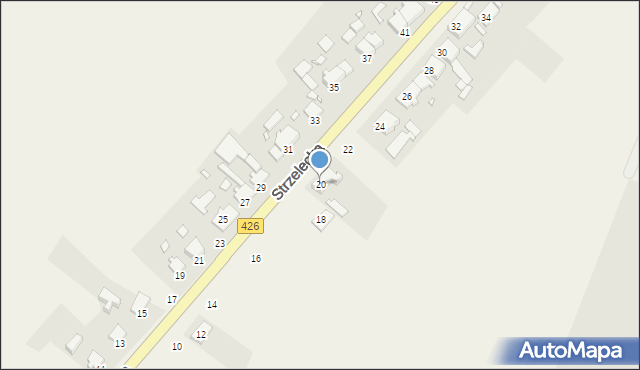 Szczepanek, Strzelecka, 20, mapa Szczepanek