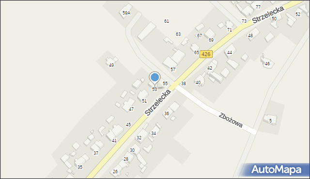 Szczepanek, Strzelecka, 53, mapa Szczepanek