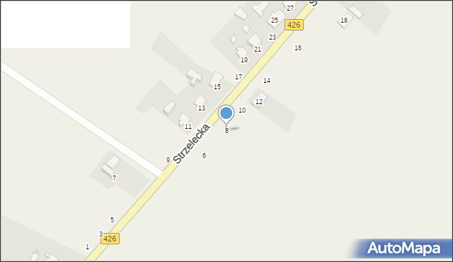 Szczepanek, Strzelecka, 8, mapa Szczepanek