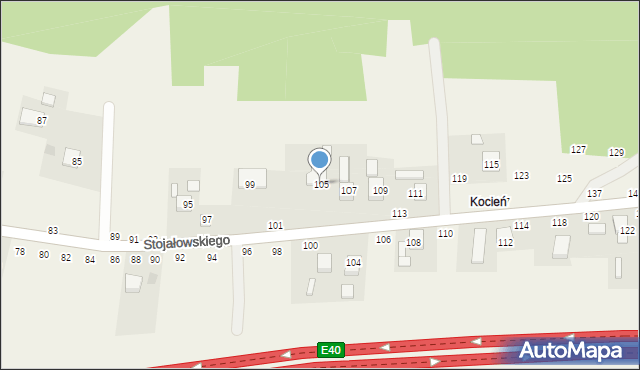 Szczepanów, Stojałowskiego Stanisława, ks., 105, mapa Szczepanów