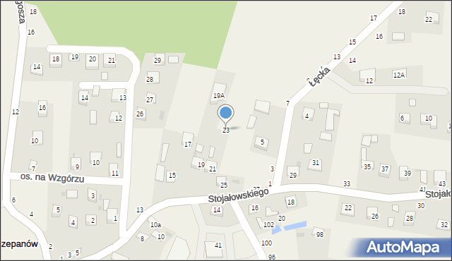 Szczepanów, Stojałowskiego Stanisława, ks., 23, mapa Szczepanów