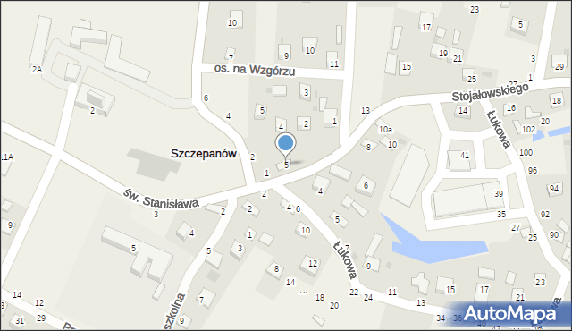 Szczepanów, Stojałowskiego Stanisława, ks., 5, mapa Szczepanów