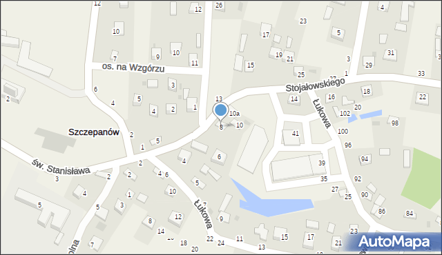 Szczepanów, Stojałowskiego Stanisława, ks., 8, mapa Szczepanów