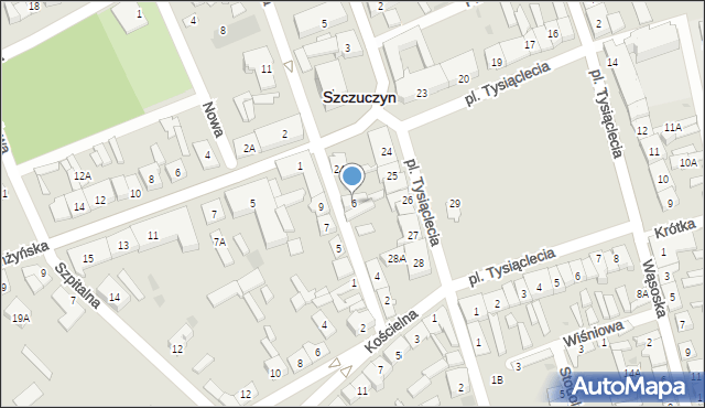 Szczuczyn, Strażacka, 6, mapa Szczuczyn