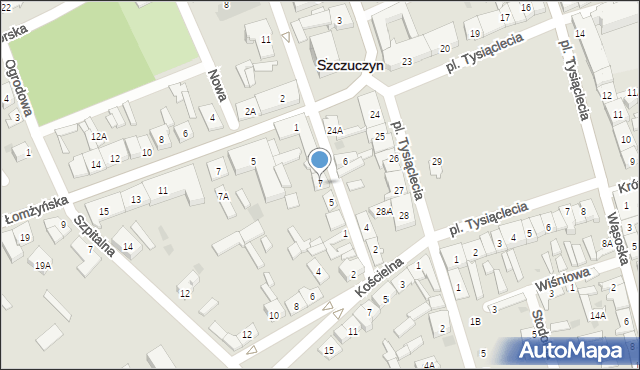 Szczuczyn, Strażacka, 7, mapa Szczuczyn