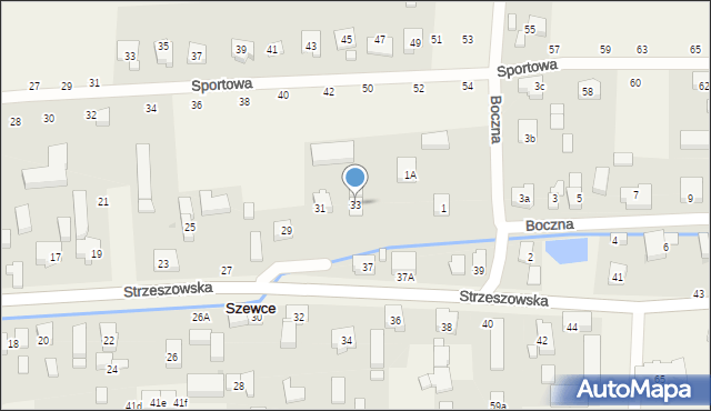 Szewce, Strzeszowska, 33, mapa Szewce