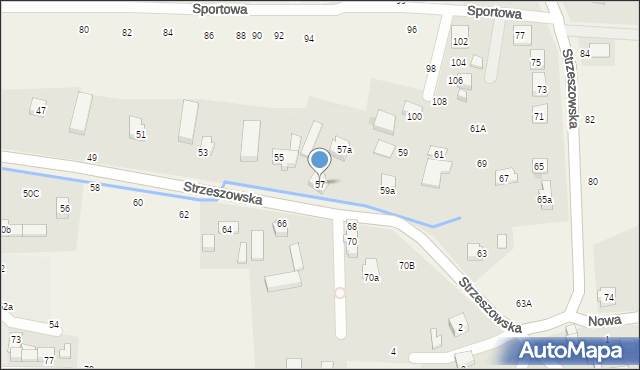 Szewce, Strzeszowska, 57, mapa Szewce