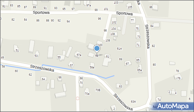 Szewce, Strzeszowska, 59, mapa Szewce