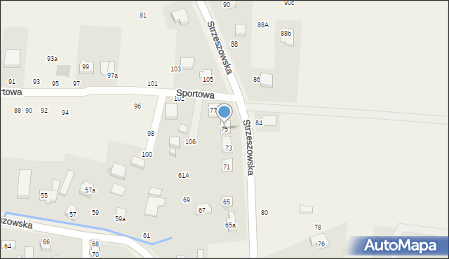 Szewce, Strzeszowska, 75, mapa Szewce