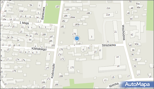 Szydłowiec, Strażacka, 1a, mapa Szydłowiec