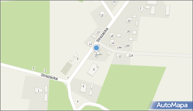 Tanina, Strażacka, 10, mapa Tanina