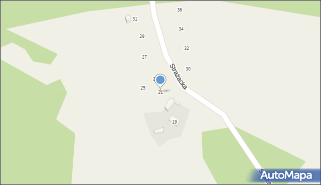 Tanina, Strażacka, 21, mapa Tanina