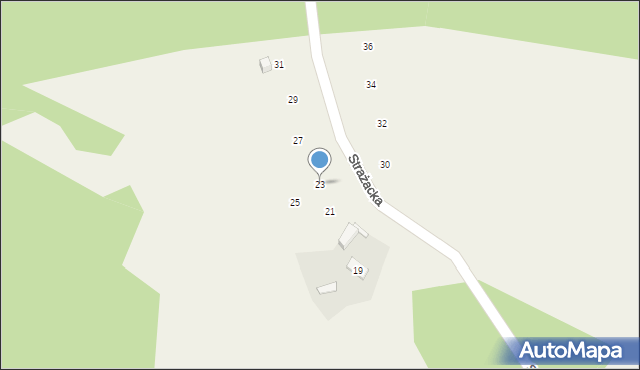 Tanina, Strażacka, 23, mapa Tanina