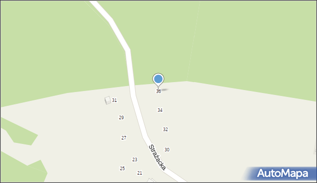 Tanina, Strażacka, 36, mapa Tanina