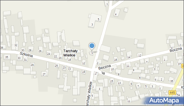 Tarchały Wielkie, Strażacka, 1, mapa Tarchały Wielkie