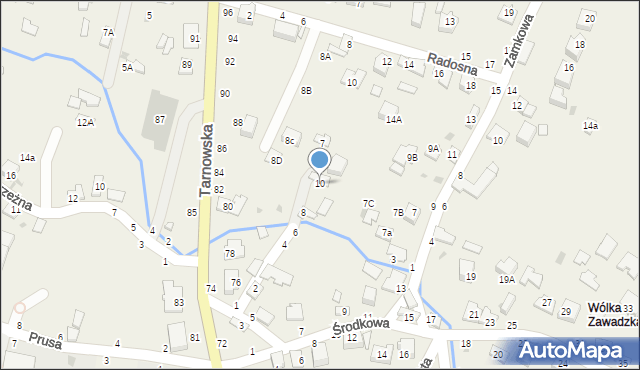 Tarnowiec, Stara, 10, mapa Tarnowiec