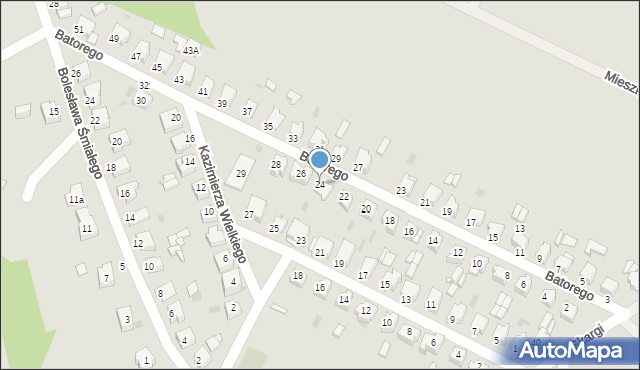 Tarnowskie Góry, Stefana Batorego, 24, mapa Tarnowskie Góry
