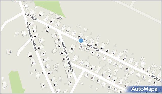 Tarnowskie Góry, Stefana Batorego, 28, mapa Tarnowskie Góry