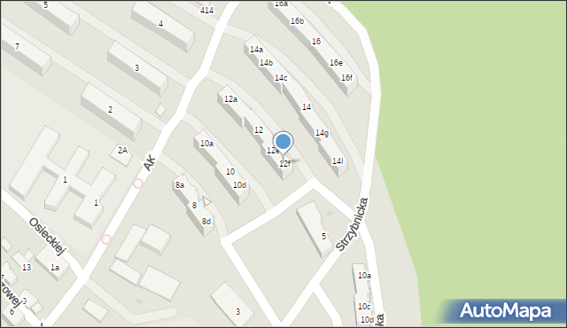 Tarnowskie Góry, Strzybnicka, 12f, mapa Tarnowskie Góry