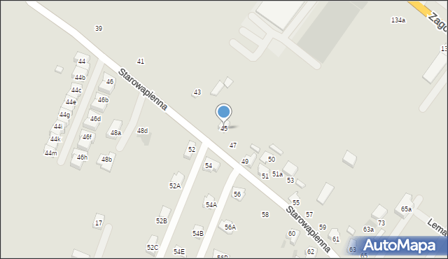 Tarnowskie Góry, Starowapienna, 45, mapa Tarnowskie Góry