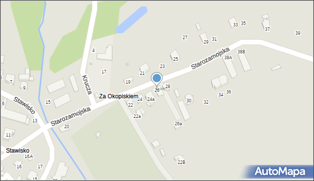 Tomaszów Lubelski, Starozamojska, 26, mapa Tomaszów Lubelski