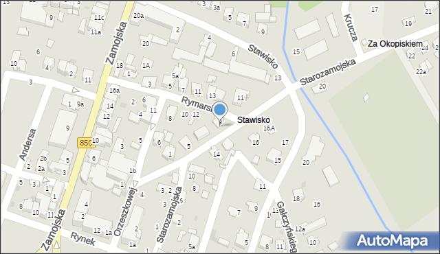 Tomaszów Lubelski, Starozamojska, 9a, mapa Tomaszów Lubelski