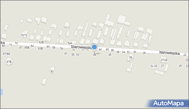 Tomaszów Mazowiecki, Starowiejska, 49, mapa Tomaszów Mazowiecki