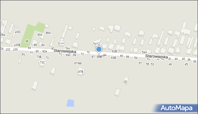 Tomaszów Mazowiecki, Starowiejska, 65B, mapa Tomaszów Mazowiecki