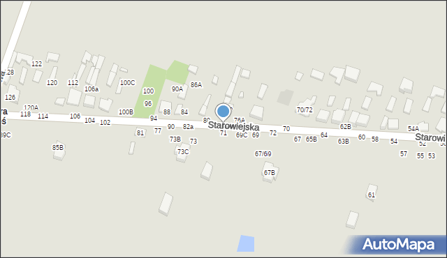 Tomaszów Mazowiecki, Starowiejska, 78, mapa Tomaszów Mazowiecki