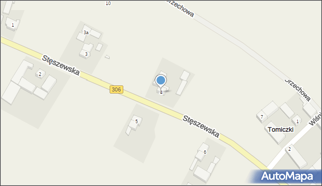 Tomiczki, Stęszewska, 4, mapa Tomiczki