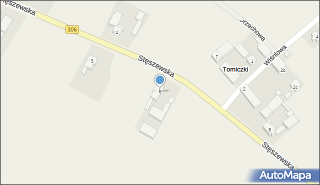 Tomiczki, Stęszewska, 6, mapa Tomiczki