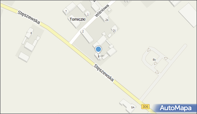 Tomiczki, Stęszewska, 8, mapa Tomiczki