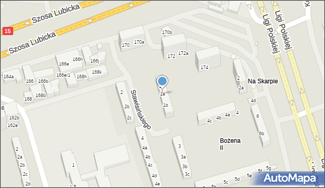 Toruń, Stawisińskiego Tomasza, 1a, mapa Torunia