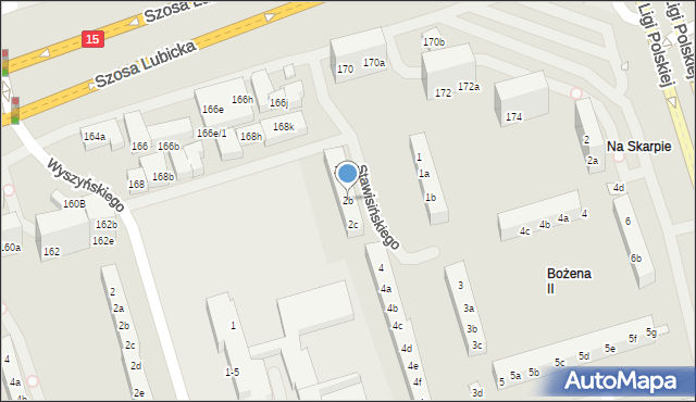 Toruń, Stawisińskiego Tomasza, 2b, mapa Torunia