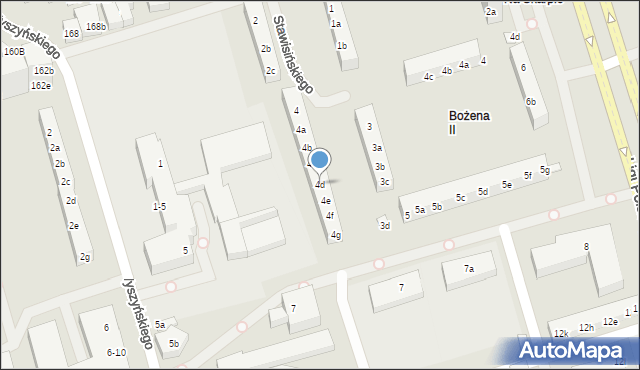 Toruń, Stawisińskiego Tomasza, 4d, mapa Torunia