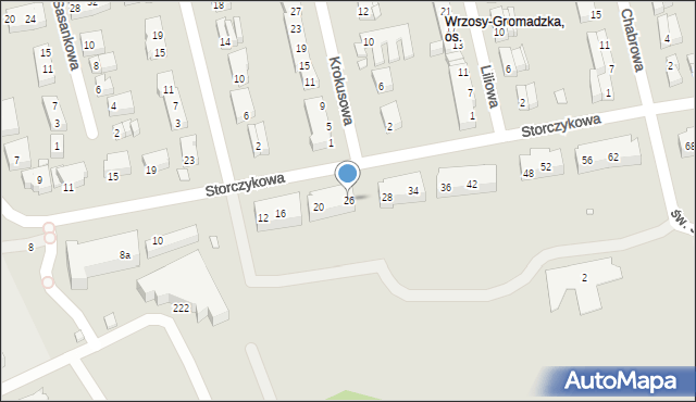 Toruń, Storczykowa, 26, mapa Torunia