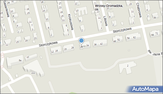 Toruń, Storczykowa, 28, mapa Torunia