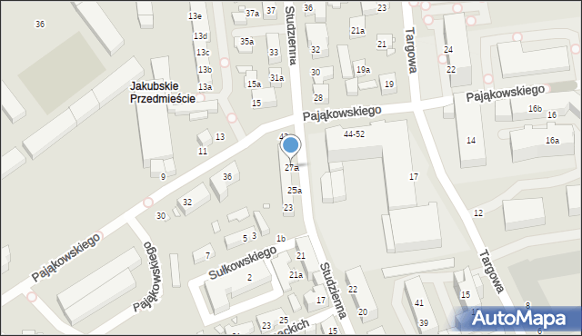 Toruń, Studzienna, 27a, mapa Torunia