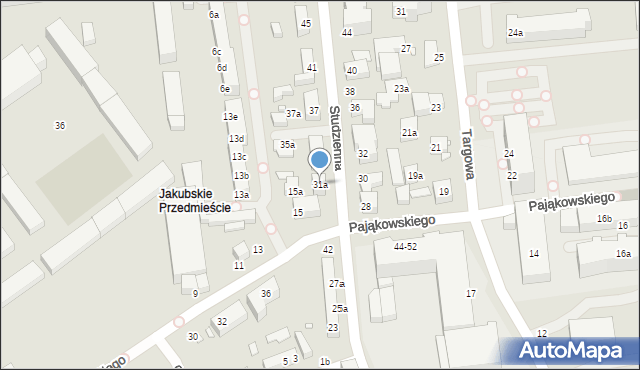 Toruń, Studzienna, 31a, mapa Torunia