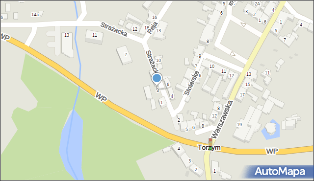 Torzym, Strażacka, 3, mapa Torzym