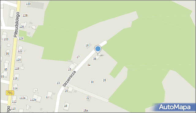 Trzebinia, Strzelnicza, 40, mapa Trzebinia