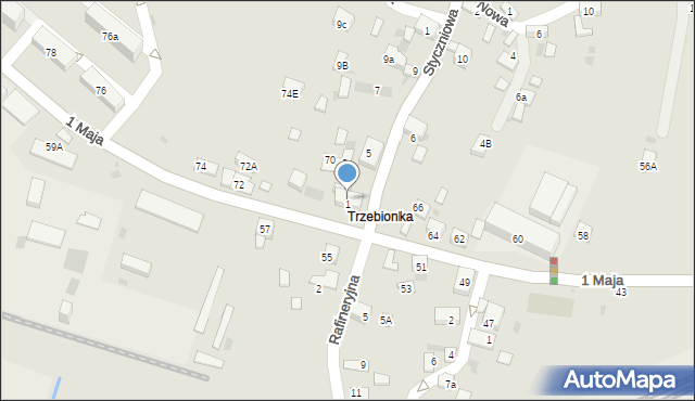 Trzebinia, Styczniowa, 1B, mapa Trzebinia