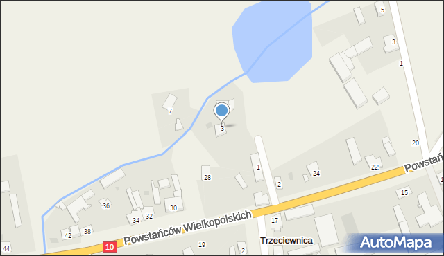 Trzeciewnica, Stawowa, 3, mapa Trzeciewnica