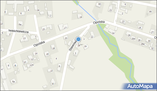 Turawa, Stawowa, 1a, mapa Turawa