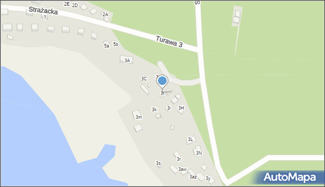 Turawa, Strażacka, 3f, mapa Turawa