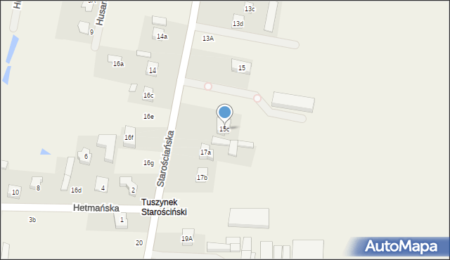 Tuszynek Majoracki, Starościańska, 15c, mapa Tuszynek Majoracki