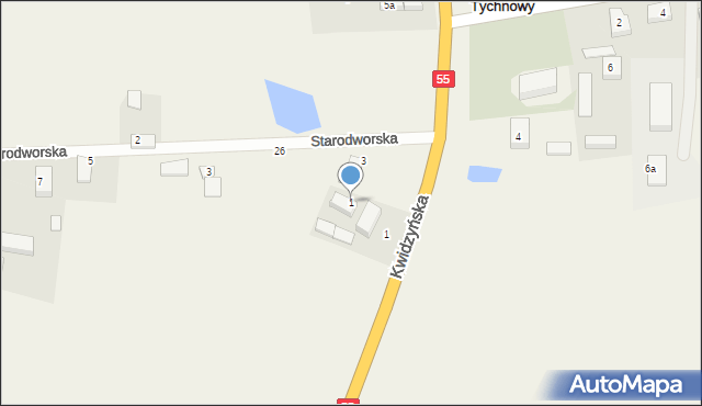 Tychnowy, Starodworska, 1, mapa Tychnowy