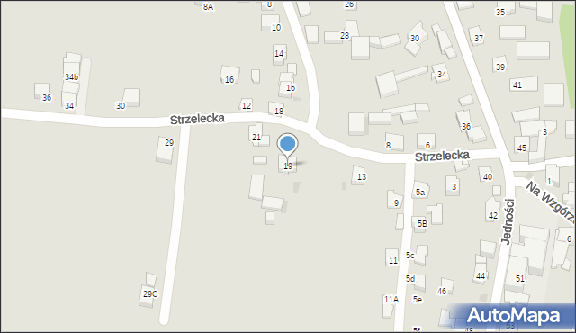 Tychy, Strzelecka, 19, mapa Tychów