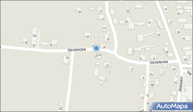 Tychy, Strzelecka, 21, mapa Tychów