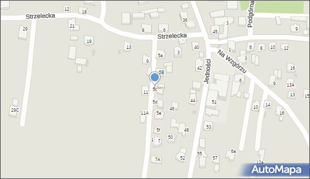 Tychy, Strzelecka, 5c, mapa Tychów